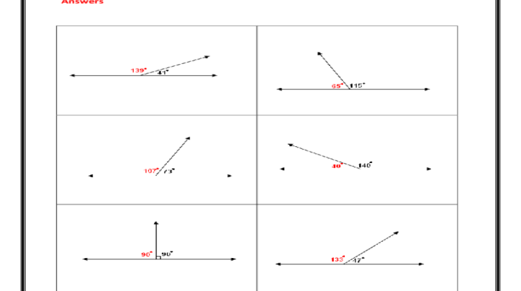 Linear pair and vertical angles worksheet