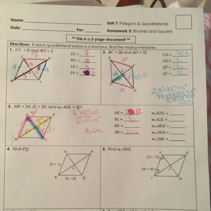 Unit 8 polygons and quadrilaterals answer key homework 1