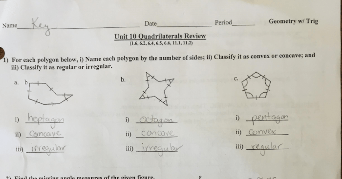 Unit 8 polygons and quadrilaterals answer key homework 1